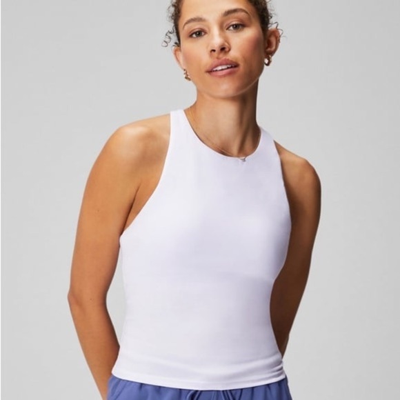 Fabletics Tops - Fabletics Strappy Built-In Bra Tank Lilac Whisper Fitness Gym Padded Medium